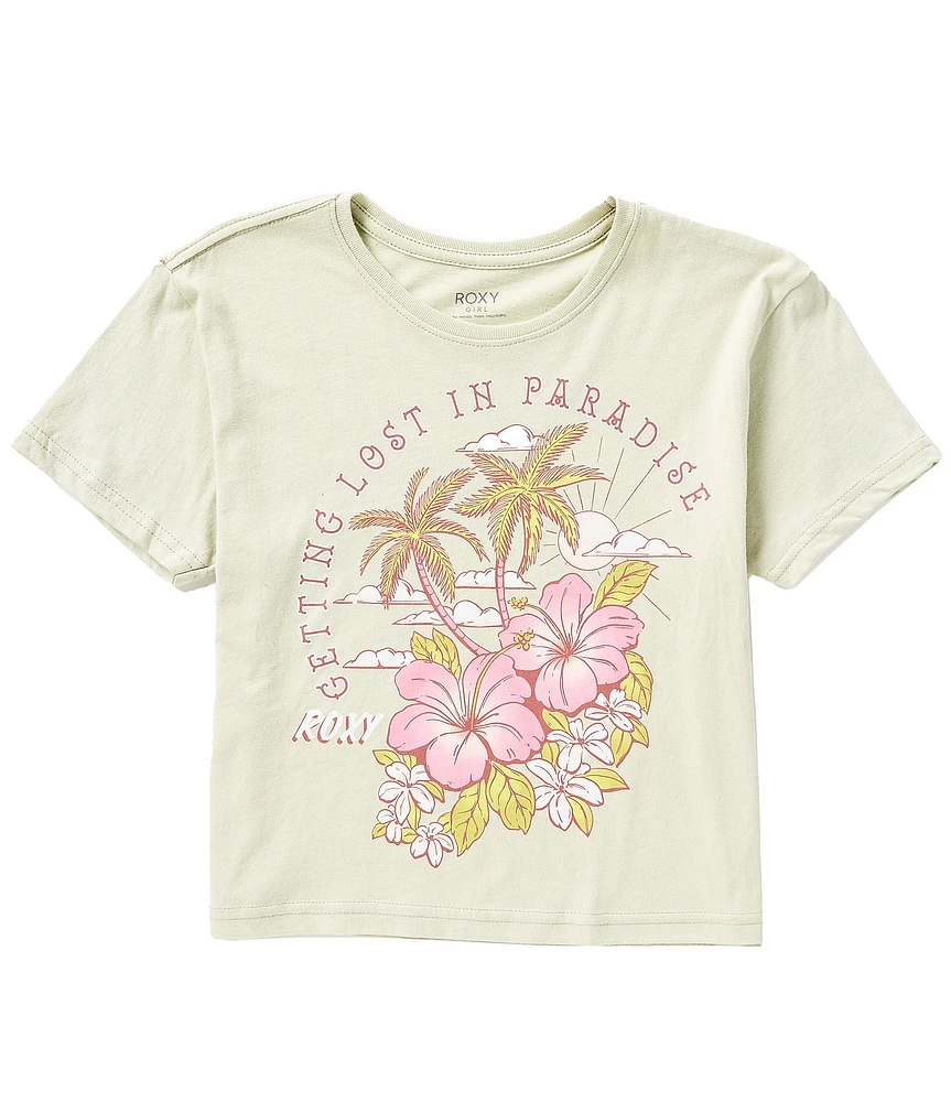 Roxy Big Girls 7-16 Short Sleeve Hibiscus Paradise Oversized Boyfriend T-Shirt