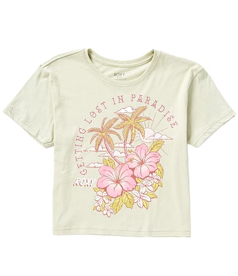Roxy Big Girls 7-16 Short Sleeve Hibiscus Paradise Oversized Boyfriend T-Shirt