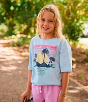 Roxy Big Girls 7-16 Short Sleeve Setting Sun Graphic Oversized T-Shirt