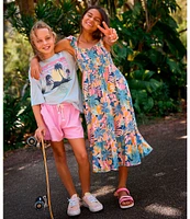Roxy Big Girls 7-16 Short Sleeve Setting Sun Graphic Oversized T-Shirt