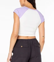 Roxy Comes In Waves Graphic Crop Baby T-Shirt