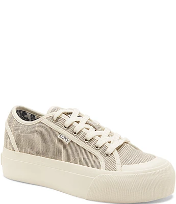 Roxy Cruizer Striped Canvas Platform Sneakers