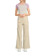 Roxy Dawn Patrol Surf Club Raglan Sleeve Color Block Cropped T-Shirt