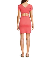 Roxy Good Keepsake Short Sleeve Rib-Knit Shift Dress