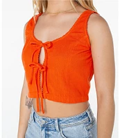 Roxy Kayla Cropped Tie Front Tank Top
