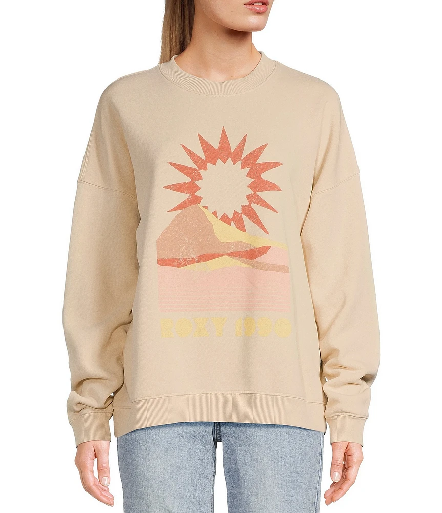 Roxy Lineup Long Sleeve Oversized Fleece Sweatshirt