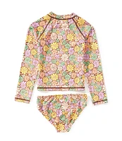 Roxy Little Girls 2T-4T Floral Printed Rashguard Top & Matching Bottoms 2-Piece Set
