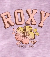 Roxy Little Girls 2T-6X Logo Top & Stripe Terry Short Set