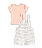 Roxy Little Girls 2T-6X Short Sleeve T-Shirt & Shortall Set