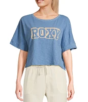 Roxy Logo Short Sleeve Cropped Graphic T-Shirt