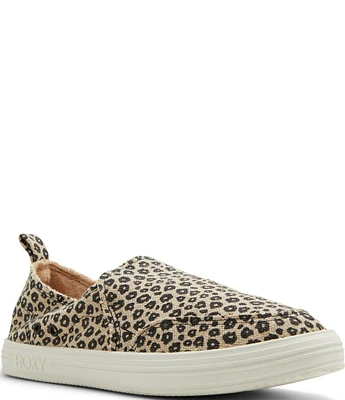 Roxy Lola Leopard Print Slip On Sneakers