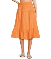 Roxy Malia Coordinating Solid Ruffle Tiered Midi Skirt