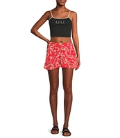 Roxy Midnight Avenue Mid Rise Floral Printed Shorts