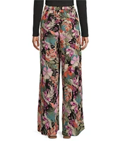 Roxy Midnight Avenue Mid Rise Tropical Floral Print Palazzo Pants