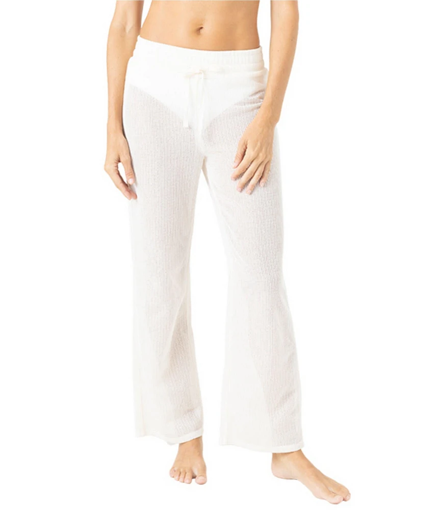 Roxy Mood Moving Crochet Straight Leg Pull-on Swim Cover-Up Pants