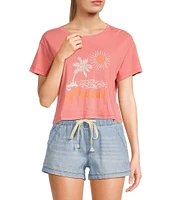 Roxy Paraiso Short Sleeve Cropped Graphic T-Shirt