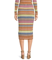 Roxy Playa Morning High Rise Coordinating Striped Midi Skirt