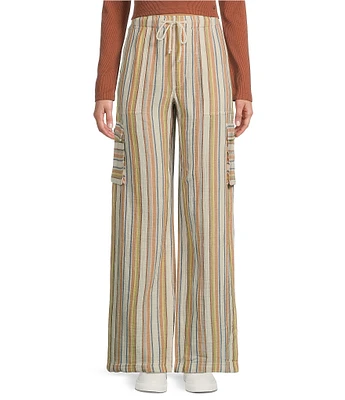 Roxy Precious Striped Gauze Cargo Pants