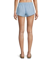 Roxy Scenic Route Mid Rise Frayed Hem Pull-On Drawstring Shorts