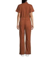 Roxy Short Sleeve Servo Stretch Canvas Utility Jumpsuit