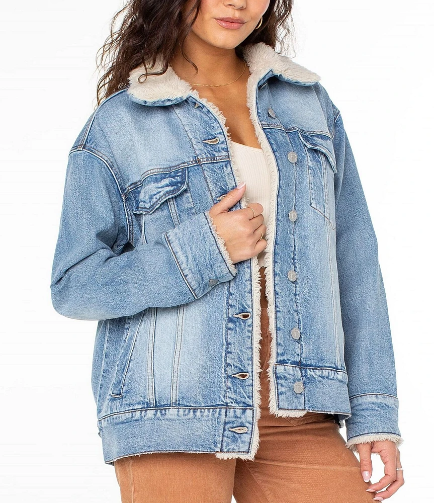 Roxy So Amped Sherpa Lined Denim Jacket