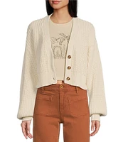 Roxy Sundaze Button Front Cropped Cardigan