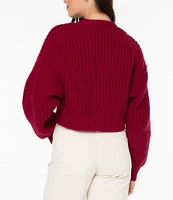 Roxy Sundaze Button Front Cropped Chenille Sweater