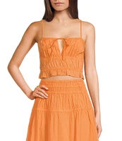 Roxy Sunset Mist II Sleeveless Coordinating Woven Crop Top