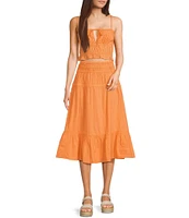 Roxy Sunset Mist II Sleeveless Coordinating Woven Crop Top