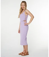 Roxy Surf Stoked Side Cutout Midi Dress