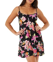 Roxy Wanderlust Summer Scoop Neck Fling Swim Cover-Up Dress