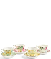 Royal Albert Miranda Kerr Australiana Mixed Teacup & Saucer - Set of 4