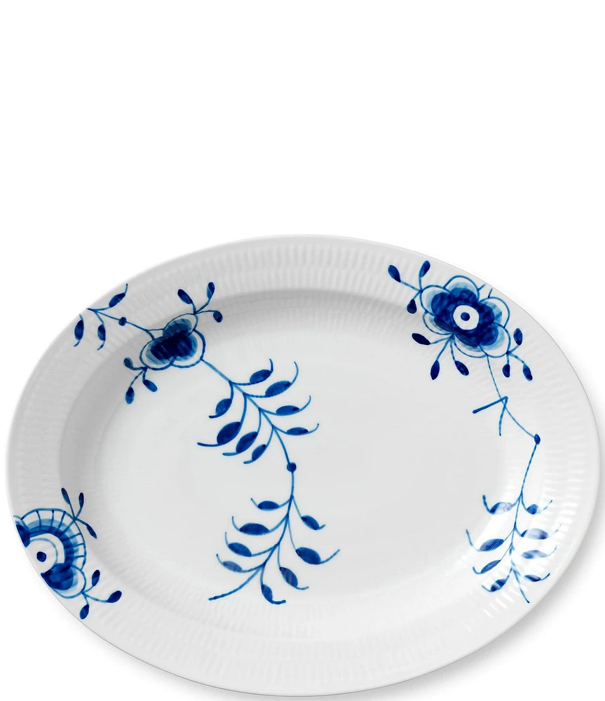 Royal Copenhagen Blue Fluted Floral Pattern Porcelain Mega Large Oval Platter