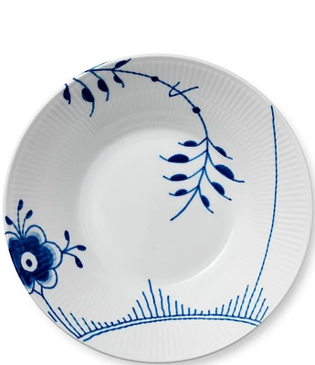 Royal Copenhagen Blue Fluted Floral Pattern Porcelain Mega Pasta Bowl