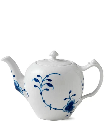 Royal Copenhagen Blue Fluted Floral Pattern Porcelain Mega Teapot