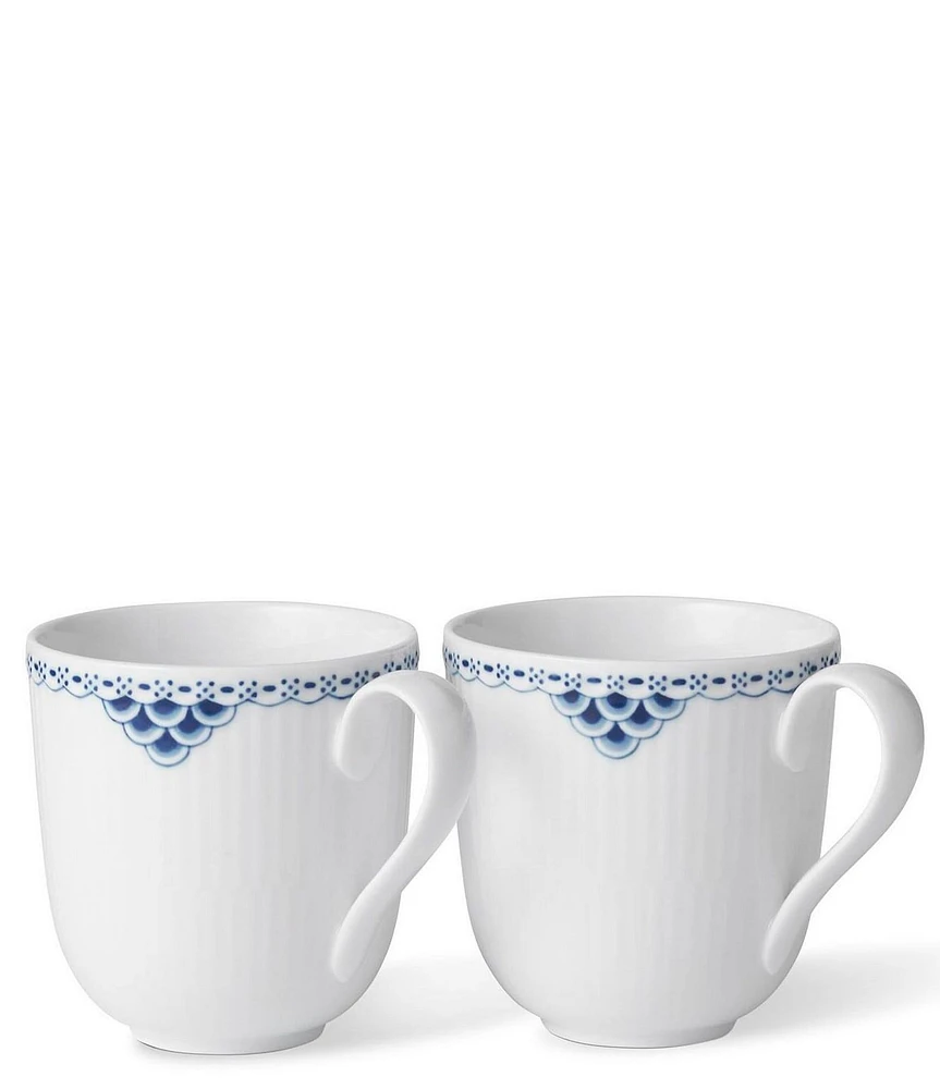 Royal Copenhagen Princess Romantic Lace Border Mug, Set of 2