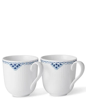 Royal Copenhagen Princess Romantic Lace Border Mug, Set of 2