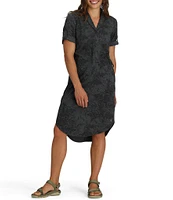 Royal Robbins Spotless Traveler Stretch Woven V-Neck Short Sleeves Curved Hem Dress
