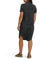 Royal Robbins Spotless Traveler Stretch Woven V-Neck Short Sleeves Curved Hem Dress