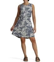 Royal Robbins Women's Spotless Traveler Split Round Neck Self Tie Tank Dress
