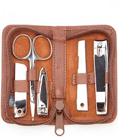 ROYCE New York Leather Deluxe Chrome Plated Mini-Manicure Kit