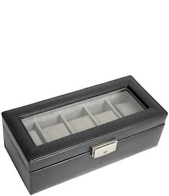 ROYCE New York Leather Five-Slot Watch Box