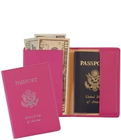 ROYCE New York Leather Foil-Stamped RFID Blocking Passport Jacket