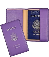 ROYCE New York Leather Foil-Stamped RFID Blocking Passport Jacket