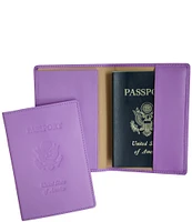 ROYCE New York RFID Blocking Black Lettered Passport Case