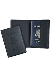 ROYCE New York RFID Blocking Black Lettered Passport Case