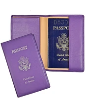 ROYCE New York RFID Blocking Gold Lettered Passport Case