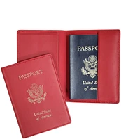 ROYCE New York RFID Blocking Gold Lettered Passport Case