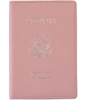 ROYCE New York RFID Blocking Gold Lettered Passport Case