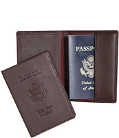 ROYCE New York RFID Blocking Black Lettered Passport Case